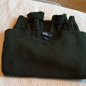 Polo by Ralph Lauren Men's Dark Green Crewneck Sweater 100% Cotton